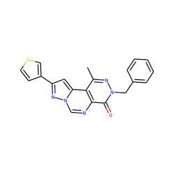 Cc1nn(Cc2ccccc2)c(=O)c2ncn3nc(-c4ccsc4)cc3c12 ZINC000064448978