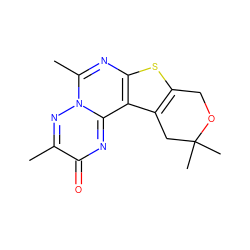 Cc1nn2c(C)nc3sc4c(c3c2nc1=O)CC(C)(C)OC4 ZINC000000546702