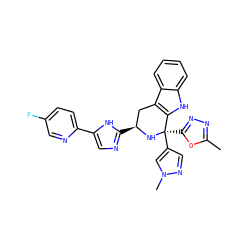Cc1nnc([C@]2(c3cnn(C)c3)N[C@@H](c3ncc(-c4ccc(F)cn4)[nH]3)Cc3c2[nH]c2ccccc32)o1 ZINC000473120514