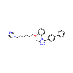 Cc1nnc(-c2ccc(-c3ccccc3)cc2)n1-c1ccccc1OCCCCCCn1ccnc1 ZINC000013474174
