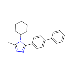 Cc1nnc(-c2ccc(-c3ccccc3)cc2)n1C1CCCCC1 ZINC000066103351