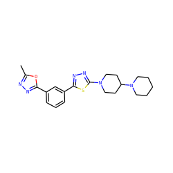 Cc1nnc(-c2cccc(-c3nnc(N4CCC(N5CCCCC5)CC4)s3)c2)o1 ZINC000068204824