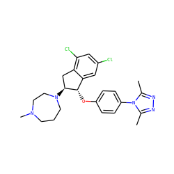 Cc1nnc(C)n1-c1ccc(O[C@H]2c3cc(Cl)cc(Cl)c3C[C@@H]2N2CCCN(C)CC2)cc1 ZINC000118259897