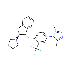 Cc1nnc(C)n1-c1ccc(O[C@H]2c3ccccc3C[C@@H]2N2CCCC2)c(C(F)(F)F)c1 ZINC000118256046