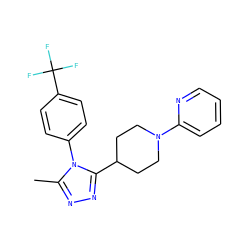 Cc1nnc(C2CCN(c3ccccn3)CC2)n1-c1ccc(C(F)(F)F)cc1 ZINC000072122898