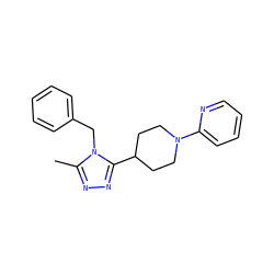 Cc1nnc(C2CCN(c3ccccn3)CC2)n1Cc1ccccc1 ZINC000038607926