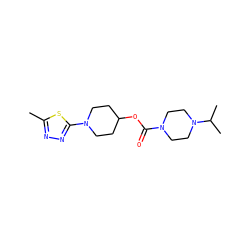 Cc1nnc(N2CCC(OC(=O)N3CCN(C(C)C)CC3)CC2)s1 ZINC000223515178