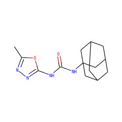 Cc1nnc(NC(=O)NC23CC4CC(CC(C4)C2)C3)o1 ZINC000096271174