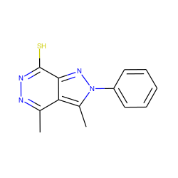 Cc1nnc(S)c2nn(-c3ccccc3)c(C)c12 ZINC000008828891