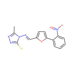 Cc1nnc(S)n1/N=C/c1ccc(-c2ccccc2[N+](=O)[O-])o1 ZINC000008671584