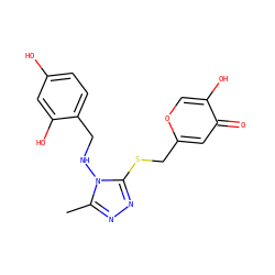 Cc1nnc(SCc2cc(=O)c(O)co2)n1NCc1ccc(O)cc1O ZINC001772612768