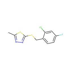 Cc1nnc(SCc2ccc(F)cc2Cl)s1 ZINC000005060291