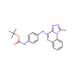 Cc1nnc2c(Nc3ccc(NC(=O)OC(C)(C)C)cc3)nc3ccccc3n12 ZINC001772602735