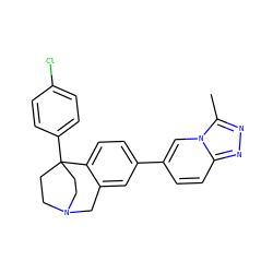 Cc1nnc2ccc(-c3ccc4c(c3)CN3CCC4(c4ccc(Cl)cc4)CC3)cn12 ZINC000114351652