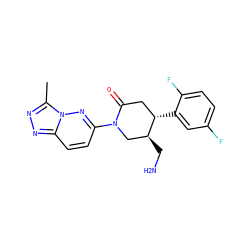 Cc1nnc2ccc(N3C[C@H](CN)[C@@H](c4cc(F)ccc4F)CC3=O)nn12 ZINC000169312420