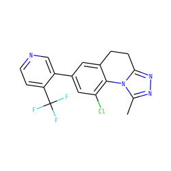 Cc1nnc2n1-c1c(Cl)cc(-c3cnccc3C(F)(F)F)cc1CC2 ZINC000095591870