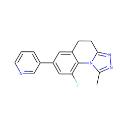 Cc1nnc2n1-c1c(F)cc(-c3cccnc3)cc1CC2 ZINC000142093871