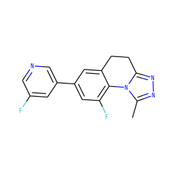 Cc1nnc2n1-c1c(F)cc(-c3cncc(F)c3)cc1CC2 ZINC000095587938