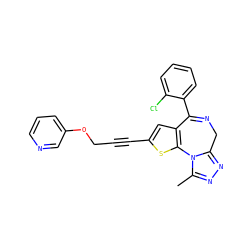 Cc1nnc2n1-c1sc(C#CCOc3cccnc3)cc1C(c1ccccc1Cl)=NC2 ZINC000013821126