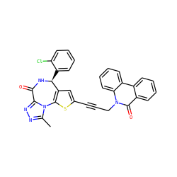 Cc1nnc2n1-c1sc(C#CCn3c(=O)c4ccccc4c4ccccc43)cc1[C@H](c1ccccc1Cl)NC2=O ZINC000028228041