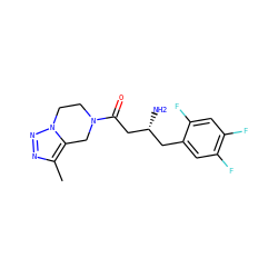 Cc1nnn2c1CN(C(=O)C[C@H](N)Cc1cc(F)c(F)cc1F)CC2 ZINC000066066464