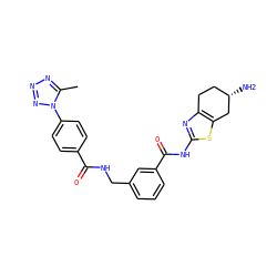 Cc1nnnn1-c1ccc(C(=O)NCc2cccc(C(=O)Nc3nc4c(s3)C[C@@H](N)CC4)c2)cc1 ZINC000167954160