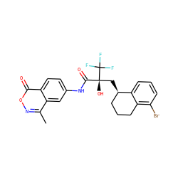Cc1noc(=O)c2ccc(NC(=O)[C@@](O)(C[C@@H]3CCCc4c(Br)cccc43)C(F)(F)F)cc12 ZINC000101624962