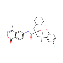 Cc1noc(=O)c2ccc(NC(=O)[C@@](O)(CC3CCCCC3)CC(C)(C)c3cc(F)ccc3O)cc12 ZINC000101031108