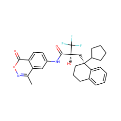 Cc1noc(=O)c2ccc(NC(=O)[C@](O)(C[C@@]3(C4CCCC4)CCCc4ccccc43)C(F)(F)F)cc12 ZINC000028826117