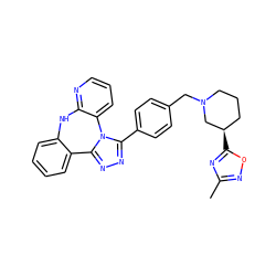 Cc1noc([C@@H]2CCCN(Cc3ccc(-c4nnc5n4-c4cccnc4Nc4ccccc4-5)cc3)C2)n1 ZINC000096174123