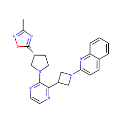 Cc1noc([C@@H]2CCN(c3nccnc3C3CN(c4ccc5ccccc5n4)C3)C2)n1 ZINC000139833796