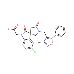 Cc1noc(-c2ccccc2)c1CN1C[C@@]2(CC1=O)C(=O)N(CC(=O)O)c1ccc(Cl)cc12 ZINC000014976807
