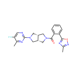 Cc1noc(-c2ccccc2C(=O)N2C[C@@H]3CN(c4ncc(F)c(C)n4)C[C@@H]3C2)n1 ZINC000116825780