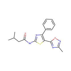 Cc1noc(-c2sc(NC(=O)CC(C)C)nc2-c2ccccc2)n1 ZINC000035965794