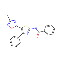 Cc1noc(-c2sc(NC(=O)c3ccccc3)nc2-c2ccccc2)n1 ZINC000035982807