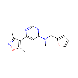 Cc1noc(C)c1-c1cc(N(C)Cc2ccco2)ncn1 ZINC000004265106
