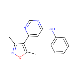 Cc1noc(C)c1-c1cc(Nc2ccccc2)ncn1 ZINC000004258460