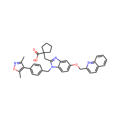 Cc1noc(C)c1-c1ccc(Cn2c(CC3(C(=O)O)CCCC3)nc3cc(OCc4ccc5ccccc5n4)ccc32)cc1 ZINC000219261274