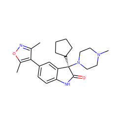 Cc1noc(C)c1-c1ccc2c(c1)[C@@](C1CCCC1)(N1CCN(C)CC1)C(=O)N2 ZINC000219362264