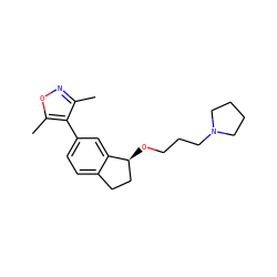 Cc1noc(C)c1-c1ccc2c(c1)[C@@H](OCCCN1CCCC1)CC2 ZINC000169322579