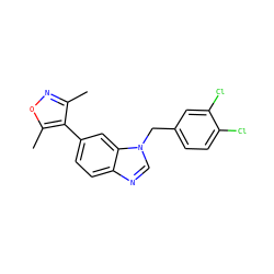 Cc1noc(C)c1-c1ccc2ncn(Cc3ccc(Cl)c(Cl)c3)c2c1 ZINC000169322617