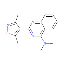Cc1noc(C)c1-c1nc(N(C)C)c2ccccc2n1 ZINC000004264703