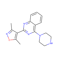 Cc1noc(C)c1-c1nc(N2CCNCC2)c2ccccc2n1 ZINC000004267169