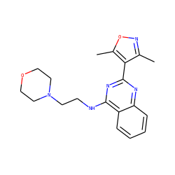 Cc1noc(C)c1-c1nc(NCCN2CCOCC2)c2ccccc2n1 ZINC000033362330