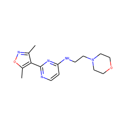 Cc1noc(C)c1-c1nccc(NCCN2CCOCC2)n1 ZINC000033362336