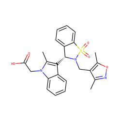 Cc1noc(C)c1CN1[C@H](c2c(C)n(CC(=O)O)c3ccccc23)c2ccccc2S1(=O)=O ZINC000049035351