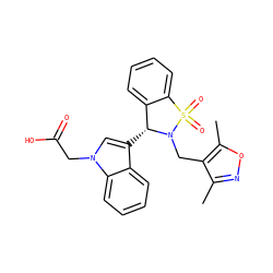 Cc1noc(C)c1CN1[C@H](c2cn(CC(=O)O)c3ccccc23)c2ccccc2S1(=O)=O ZINC000049793025