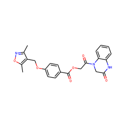 Cc1noc(C)c1COc1ccc(C(=O)OCC(=O)N2CC(=O)Nc3ccccc32)cc1 ZINC000002642162