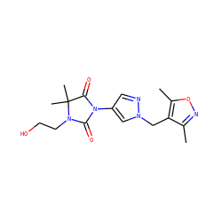Cc1noc(C)c1Cn1cc(N2C(=O)N(CCO)C(C)(C)C2=O)cn1 ZINC000116675726