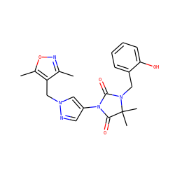 Cc1noc(C)c1Cn1cc(N2C(=O)N(Cc3ccccc3O)C(C)(C)C2=O)cn1 ZINC000116674901